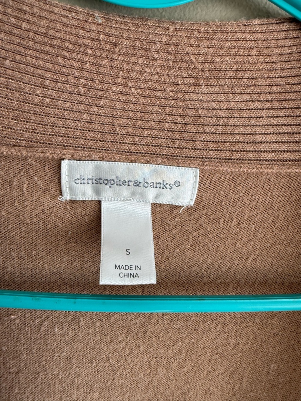 Christopher & Banks Open-Front Cardigan in Dark Tan - Picture 4 of 8